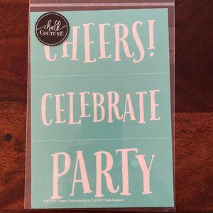 Chalk Couture Cheers Celebrate Party transfer - Size A - NEW
